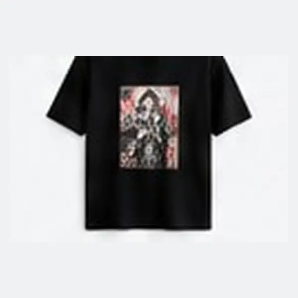 Men's Black Graphic T-Shirt by AVENRO