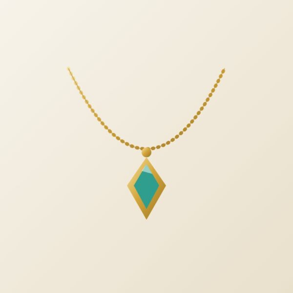 Gold-Plated Emerald Pendant Necklace – AVENROBD